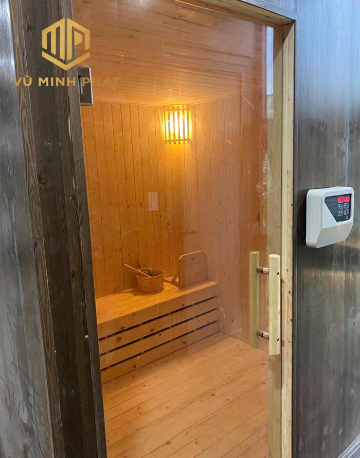 Phòng xông hơi sau khi hoàn thành