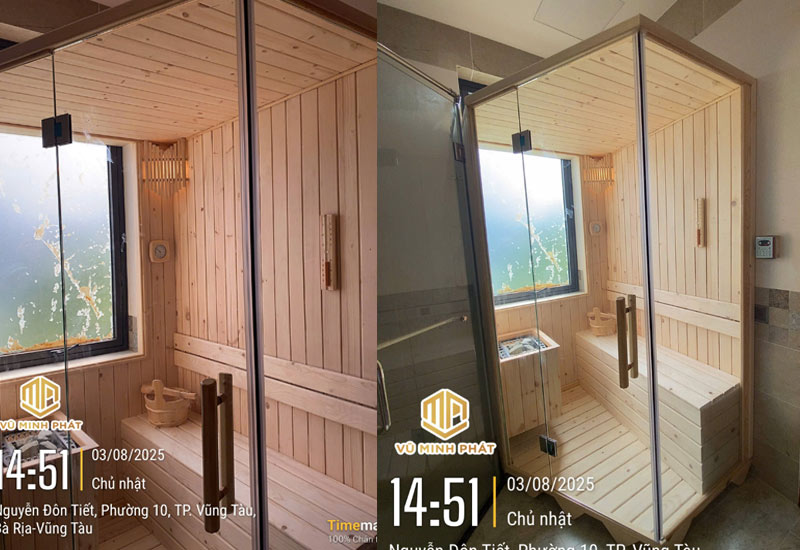Hoàn thiện và bàn giao phòng xông hơi cho chủ nhà