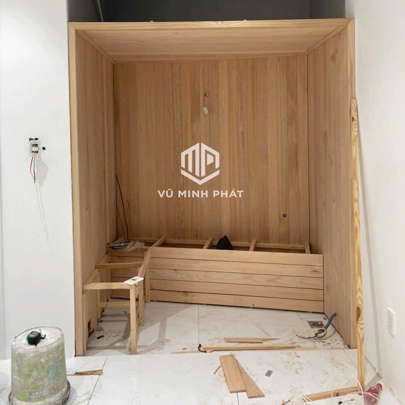 Gỗ Hemlock được anh Minh Lựa chọn thi công